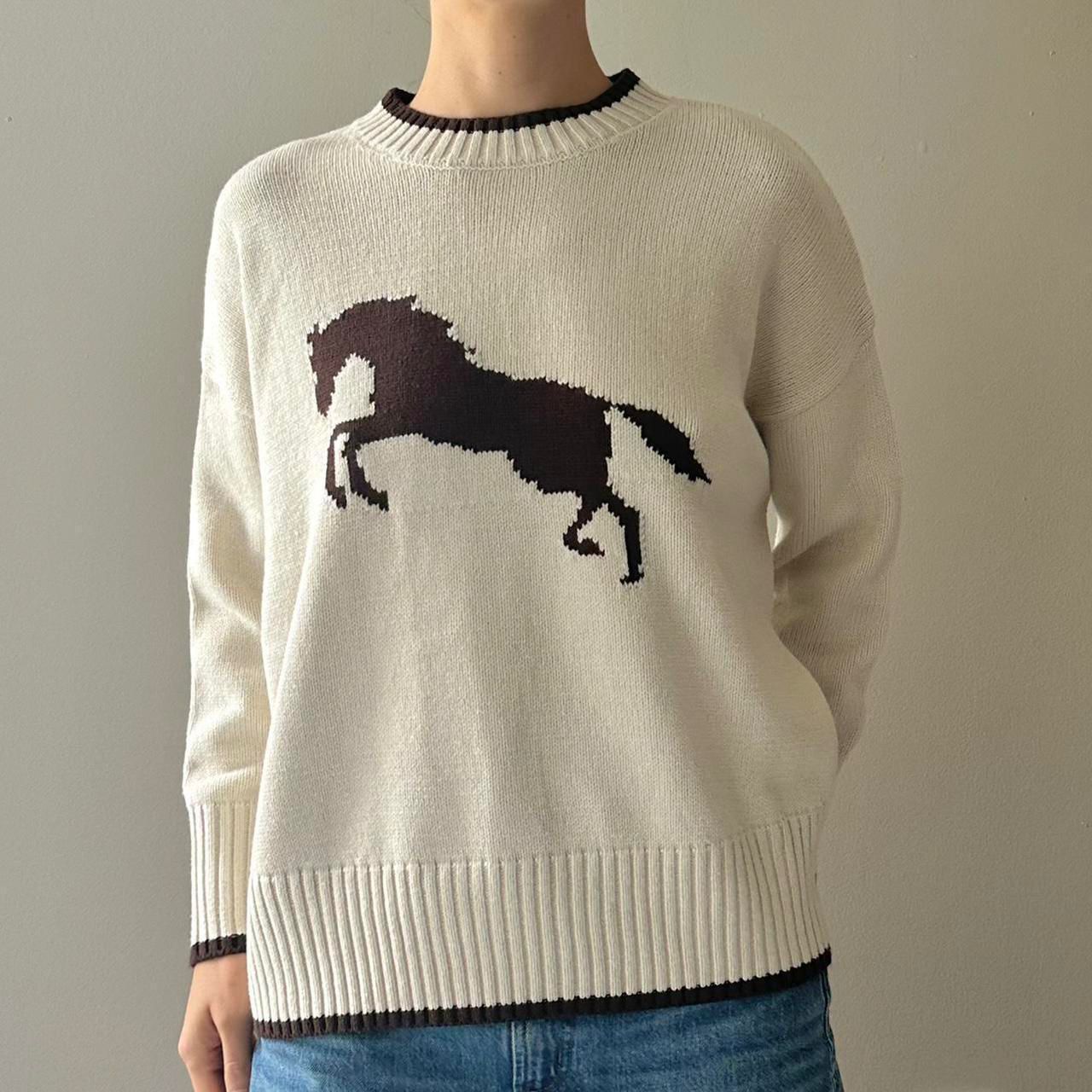 CREAM AND BROWN SWEATER